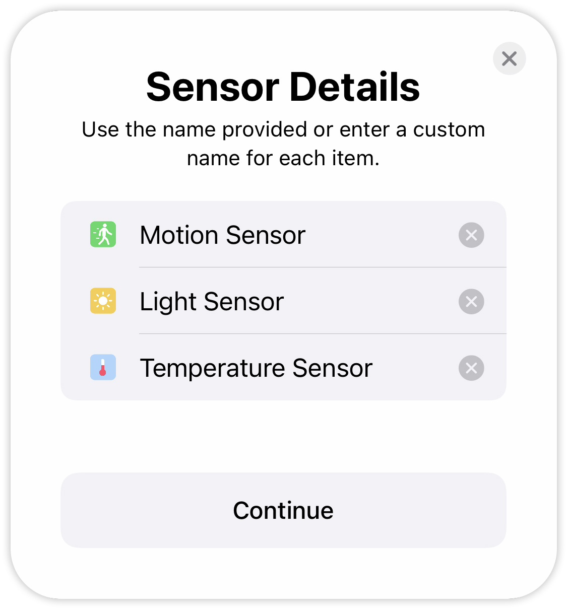 HomeKit sensor details
